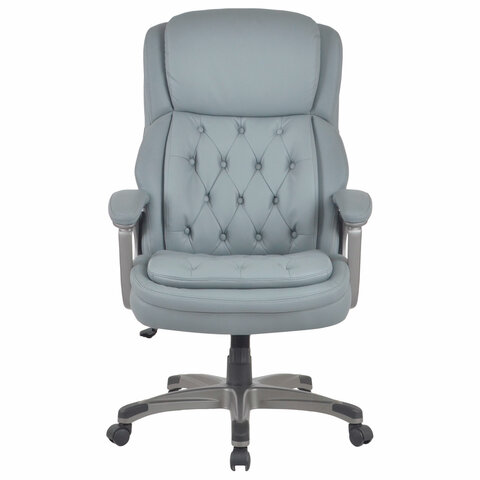 Кресло BRABIX PREMIUM «Regal EX-557», НАГРУЗКА до 150 кг, пружинный блок, экокожа, серое