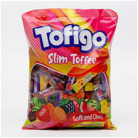 превью Жевательные конфеты-палочки TOFIGO «Slim», Фруктовое ассорти, 1000 г, ТУРЦИЯ