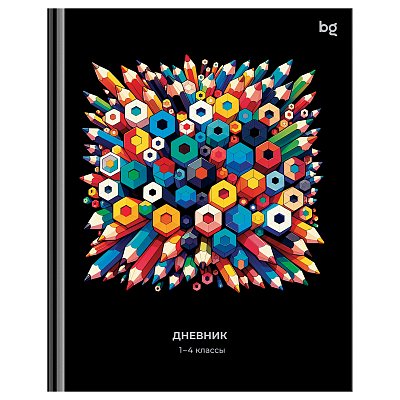 Дневник 1-4 кл. 48л. (твердый) BG «Карандаши», глянцевая ламинация