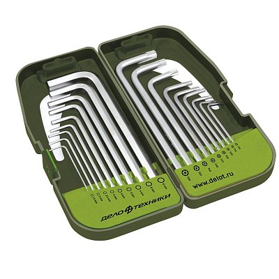 Набор ключей Дело Техники 1.5.2,2.5.3,4.5,6.8,10 мм и TORX 18 шт (564518)