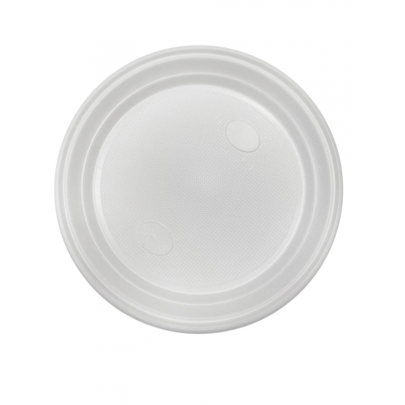 Набор одноразовой посуды Столовый на 10 человек, бело-прозрачный арт .