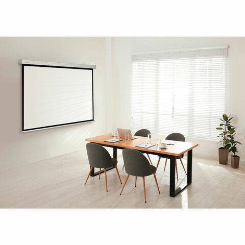 Экран Cactus Wallscreen CS-PSW-150×150, 150×150 см, 1:1, настенно-потолочный, белый