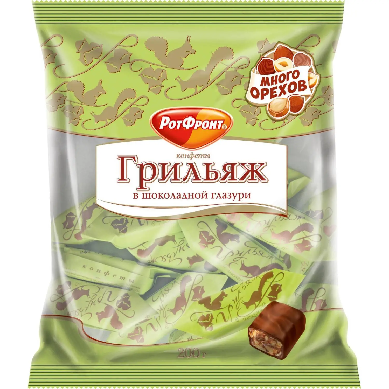 Конфеты шоколадные Рот Фронт Грильяж в шоколаде 200 г