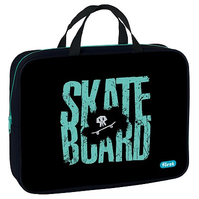 Папка текстильная с ручками 1 отделение, А4 Först «Skateboard», 350×265×80мм, текстиль, на молнии
