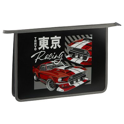 Папка для тетрадей 1 отделение, ArtSpace «Tokyo Racing», А4, пластик, на молнии