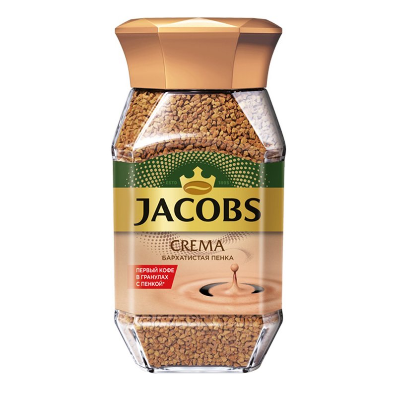 превью Кофе растворимый Jacobs «Crema», сублимированный, стеклянная банка, 95г