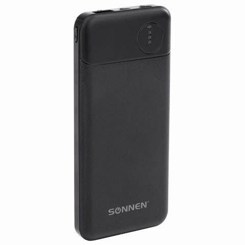 Аккумулятор внешний 10000 mAh SONNEN POWERBANK K701PD БЫСТРАЯ ЗАРЯДКА, 2USB, литий-полимер