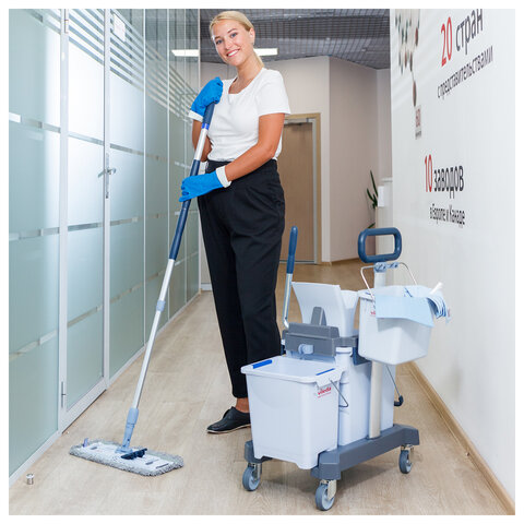 Швабра VILEDA PROFESSIONAL «УльтраСпид Про» КОМПЛЕКТ: держатель-флаундер 40 см, черенок 150 см + 4 МОПа