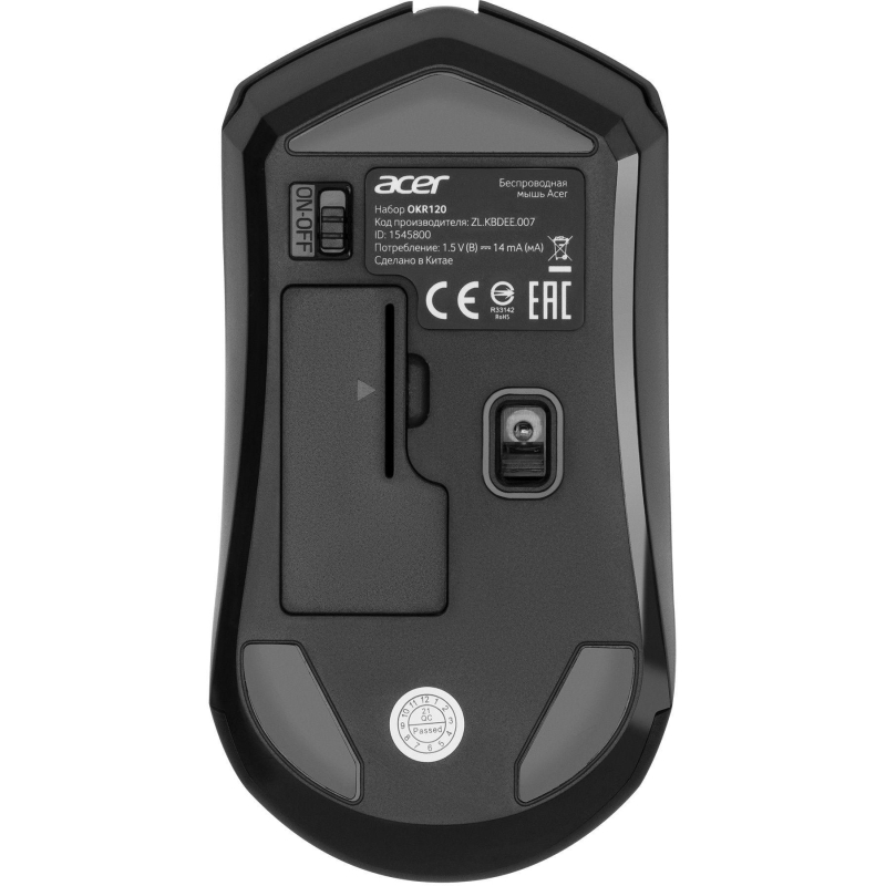 Набор клавиатура+мышь Acer OKR120 клав:black мышь:black USB//(ZL. KBDEE.007)