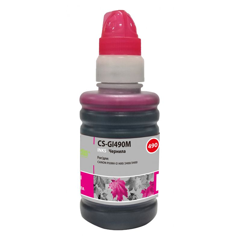 превью Чернила совм. Cactus GI490M пурпурный для Canon Pixma G1400/G2400/G3400 (100мл)