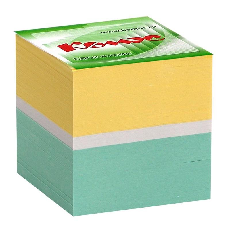 Блок для записей КОМУС запасной 9×9х9 цветной блок 80-100 г