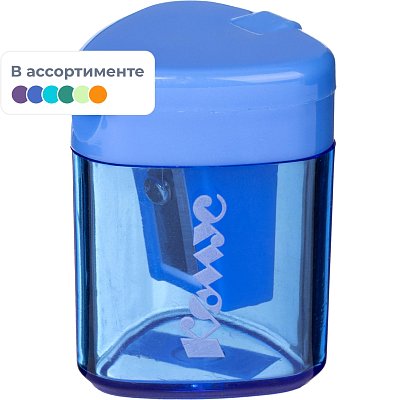 Точилка Комус Класс, 1 отверстие, с контейнером, в ассорт