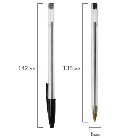 Ручка шариковая STAFF «Basic Budget BP-04»ЧЕРНАЯлиния письма 0.5 ммс штрихкодом143869