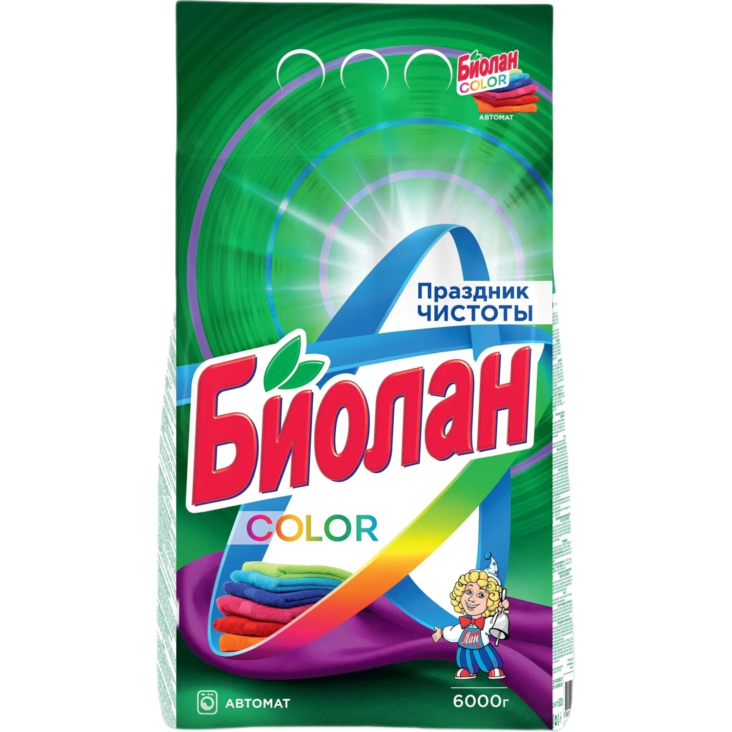 Порошок стиральный автомат Биолан Color 6 кг для цветного белья