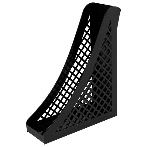 превью Лоток вертикальный для бумаг BRAUBERG ECO, 240×80х290 мм, сетчатый, черный
