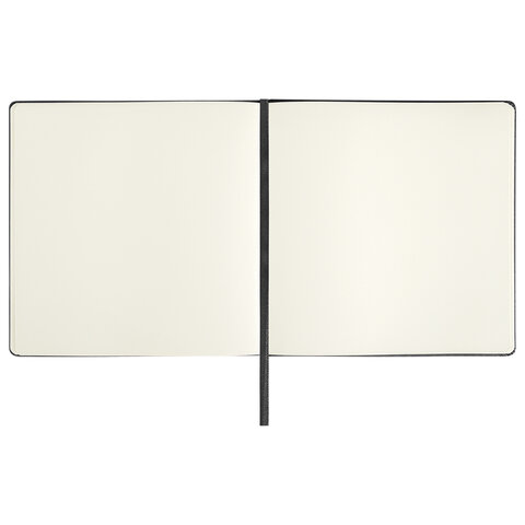 Скетчбук, слоновая кость 140 г/м2 200×200 мм, 80 л., КОЖЗАМ, резинка, BRAUBERG ART CLASSIC, черный