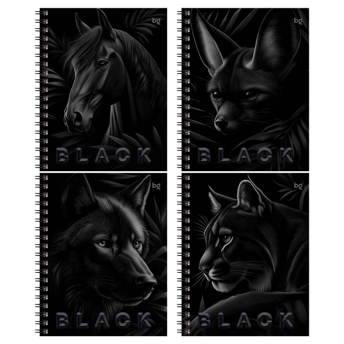 превью Тетрадь 48л., А5, клетка на гребне BG «Just Black», soft-touch ламинация, выб. лак