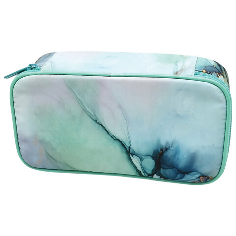 Пенал-органайзер BRAUBERG, 1 отделение, полиэстер, 22×11.5×6 см, «Mint marble»