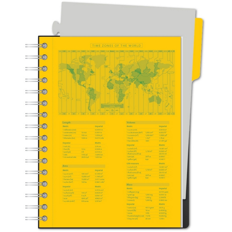 Бизнес-тетрадь SMARTBOOK (А5, 120л, клетка, спираль, разд, карман, жел-оранжевый)