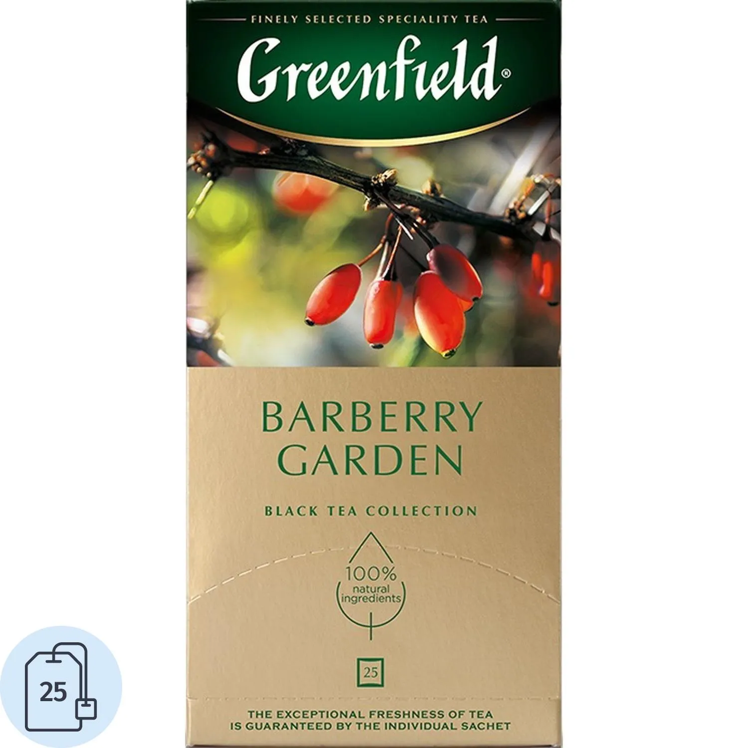 превью Чай чёрный Greenfield Barberry Garden 25 пакетиков (барбарис)