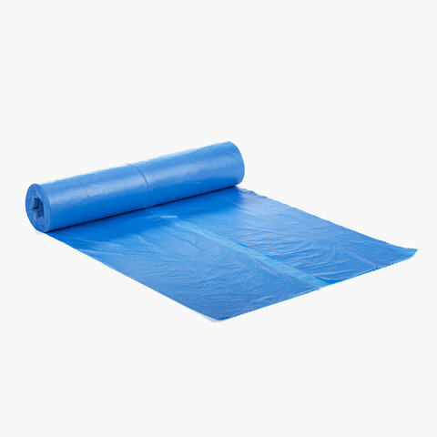 Мешки для мусора, 120 л, ЛАЙМА, комплект 50 шт., рулон, ПНД, стандарт, 70×110 см, 18 мкм, синие