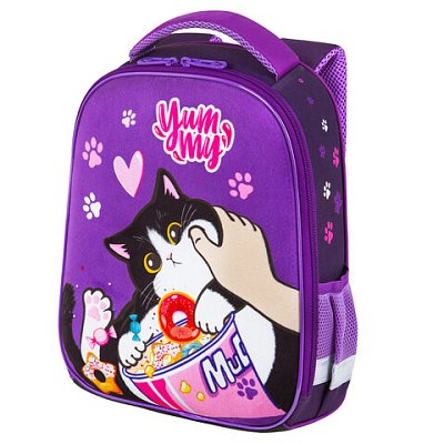 Ранец BRAUBERG KIDS START, 1 отделение, 2 кармана, «Sweet cheeks», велюровая панель, 35×26х13см
