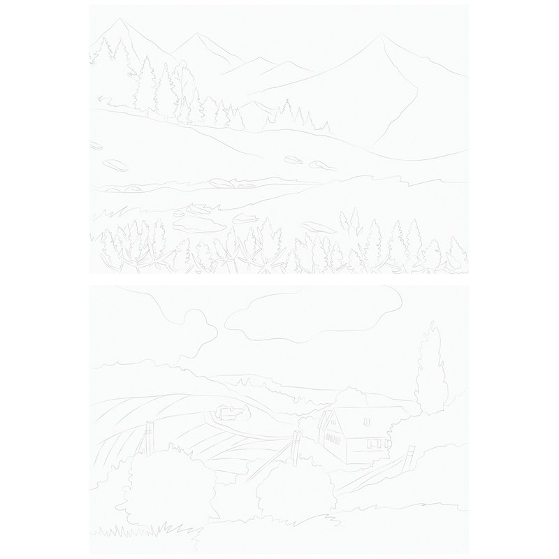 Папка для акварели с эскизом 10 л., А4, ArtSpace «Пейзажи», 180 г/м2