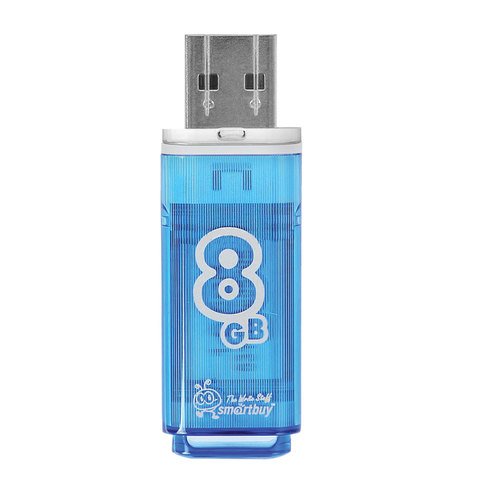 Флеш-память SmartBuy Glossy series 8Gb USB 2.0 голубая