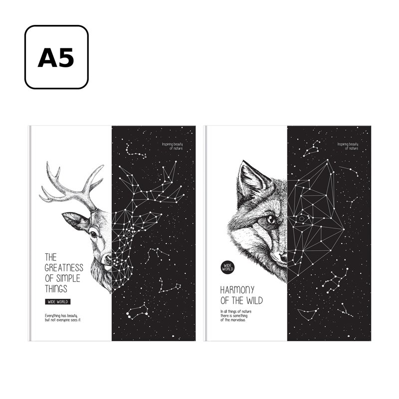 Бизнес-блокнот А5, 80л., BG «Wide world», матовая ламинация