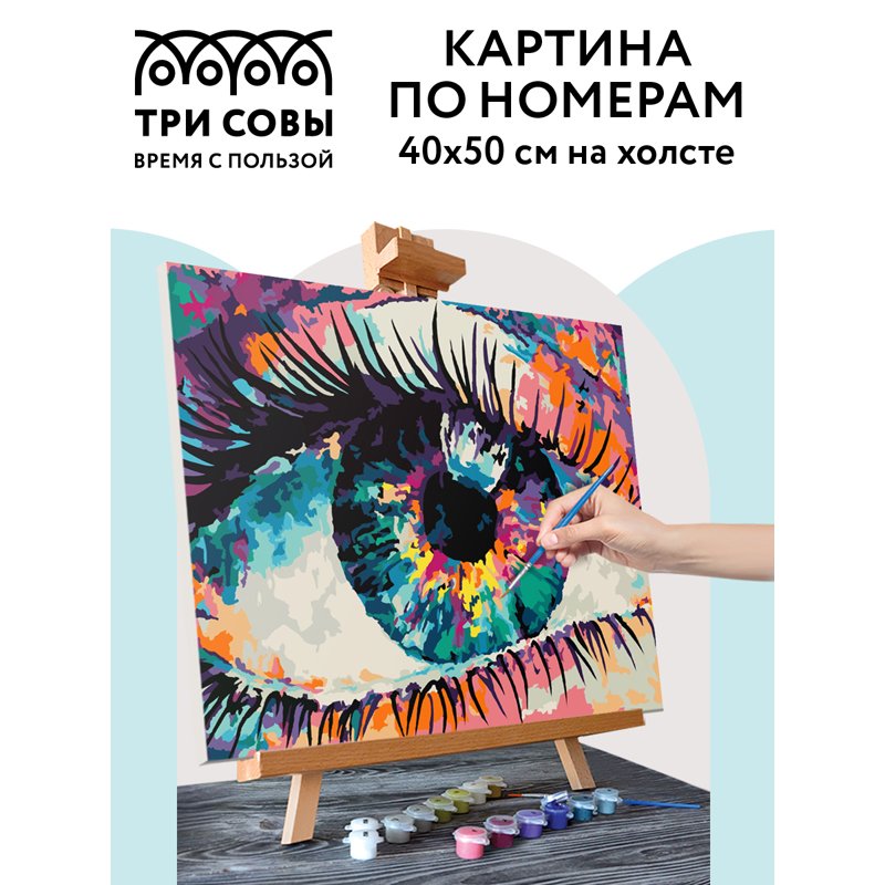 Картина по номерам на холсте ТРИ СОВЫ «Волшебство взгляда», 40×50, с акриловыми красками и кистями