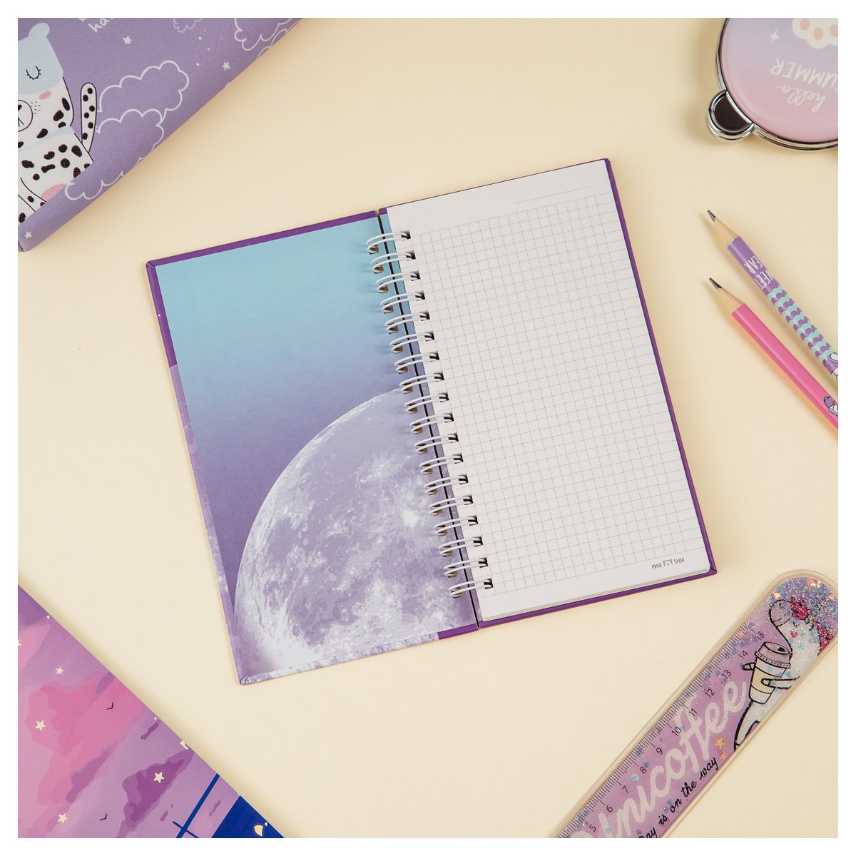 Записная книжка 95×175мм 96л. MESHU «Moon light», матовая ламинация, выборочный УФ-лак