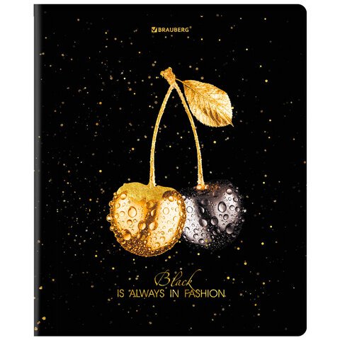 Тетради ДЭК А5 48 л. КОМПЛЕКТ 5 шт. BRAUBERGклеткаматовая ламинацияфольга«Black&Gold»404677