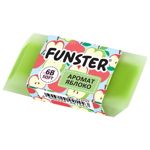 Ластик ароматизированный FUNSTER (ФАНСТЕР) «SWEET», 54×23х10 мм, скошенный, картонный держатель, экологичный ПВХ, ассорти