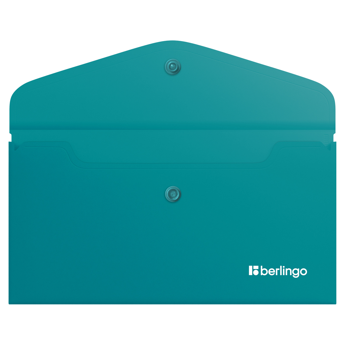Папка-конверт на кнопке Berlingo «Soft Touch», C6, 200мкм, софт-тач, бирюзовая