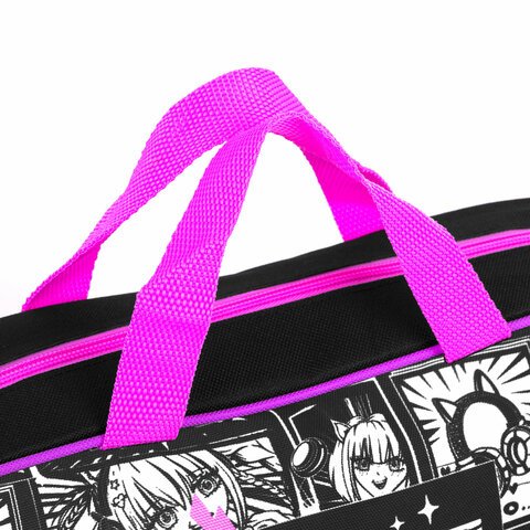 Папка на молнии с ручками BRAUBERG А4, 1 отделение, полиэстер, 80 мм, «Anime movie»