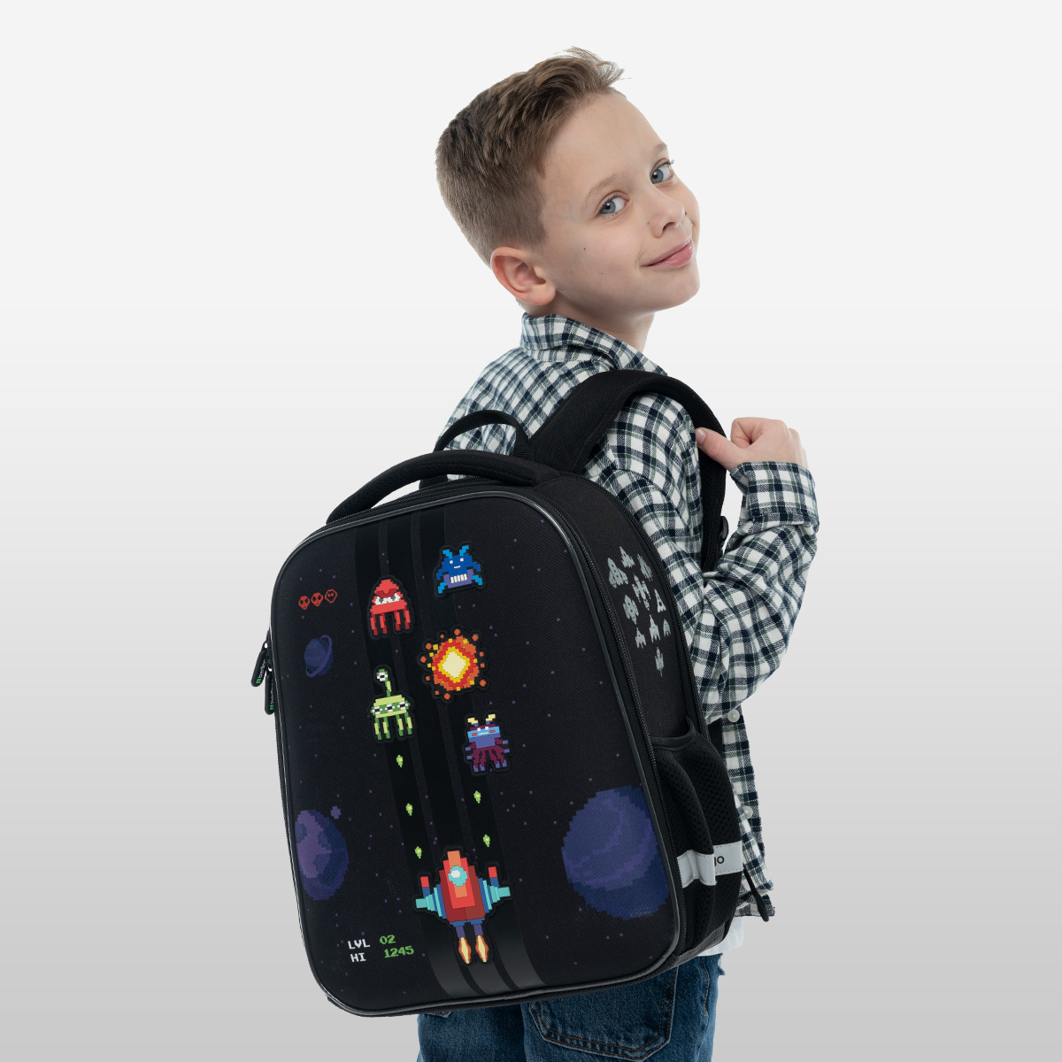 Ранец Berlingo Expert Mini «Space Battle» 36×27×14см, 2 отделения, 2 кармана, анатомическая спинка