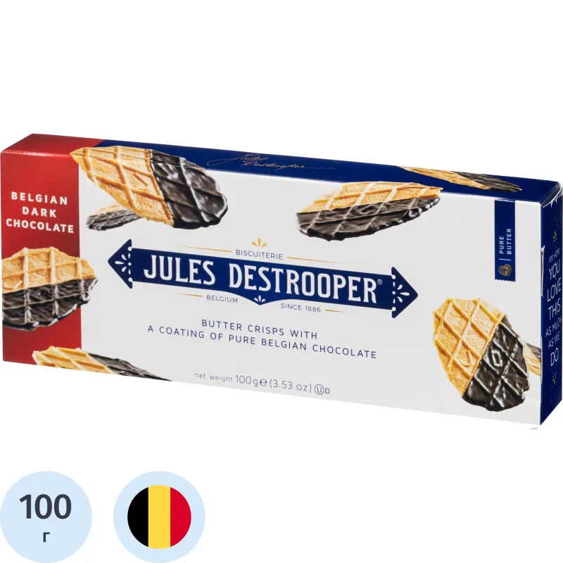 превью Печенье песочное в глазури Jules Destrooper Butter Crisps 100 г