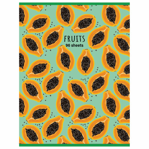 Тетрадь А4, 96 л., STAFF «Basic» скоба, клетка, офсет №2 ЭКОНОМ, обложка картон, «Fruity»