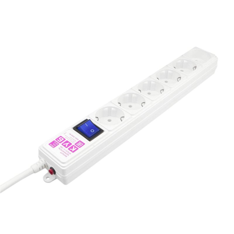 превью Сетевой фильтр Power Cube 3м, 6р белый 16А/3.5кВт (3×1.5)(SPG6-A1)
