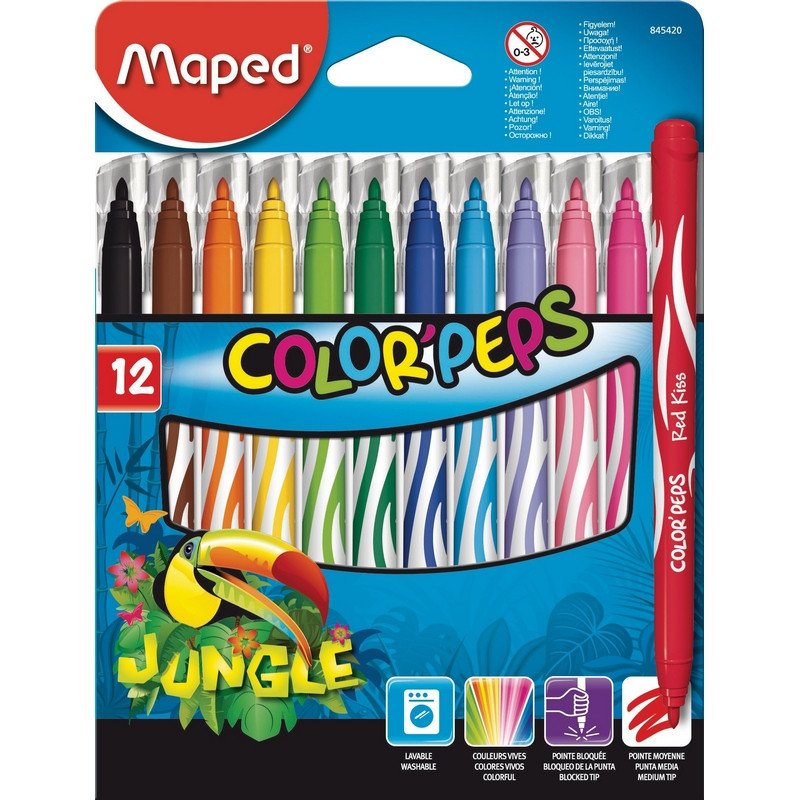 Фломастеры Maped Jungle 12 цветов