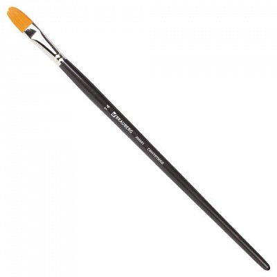 Кисть художественная профессиональная BRAUBERG ART «CLASSIC», синтетика жесткая, овальная, № 14, длинная ручка