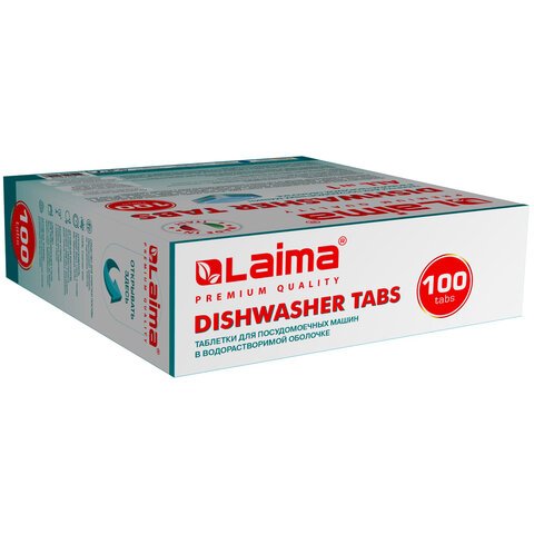 Таблетки для посудомоечных машин 100 шт. LAIMA PREMIUM QUALITY «All in 1»растворимая оболочкаИТАЛИЯ607609