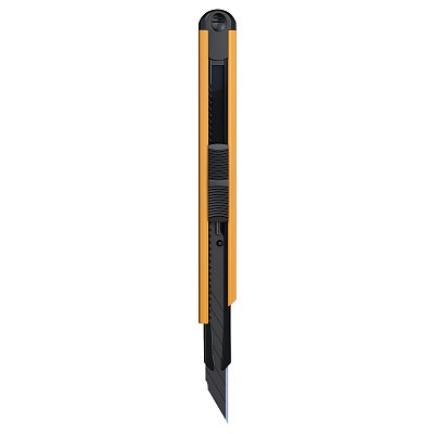 Нож канцелярский 9мм Berlingo «ColorZone», черное лезвие, auto-lock, металл. направл., оранжевый, европодвес