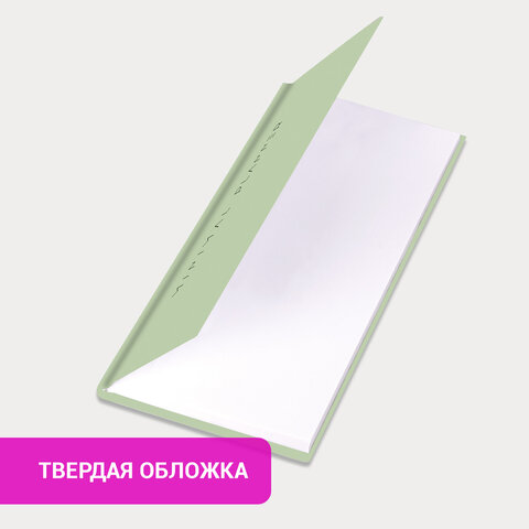 Еженедельник недатированный с резинкой 171×93 мм, BRAUBERG, твердый, 64 л., «Minimal», зеленый