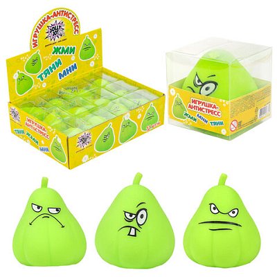 Игрушка-антистресс «ГРУША-ЗЛЮКА», 9×7 см, ассорти, 3 вида, дисплей, JOLLY JOT (ДЖОЛЛИ ДЖОТ)
