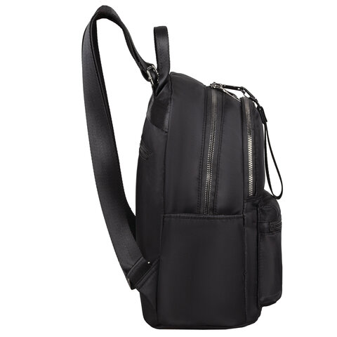 Рюкзак BRAUBERG PODIUM женский, 2 отделения, нейлон, черный, 33×24х13 см