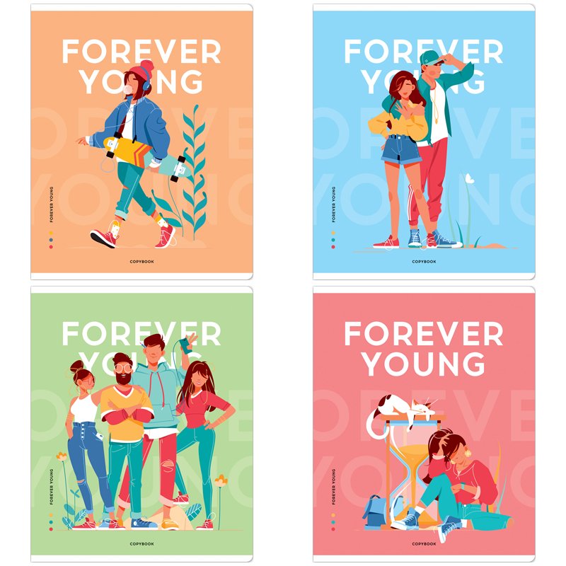 превью Тетрадь 40л., А5, клетка ArtSpace «Стиль. Forever young», эконом