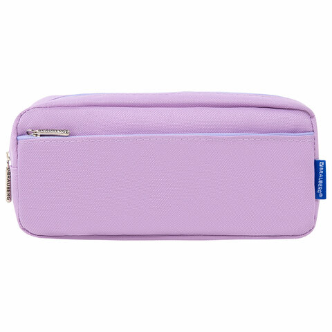 Пенал мягкий BRAUBERG PASTEL, 2 отделения, фиолетовый, 21×9.5×5 см