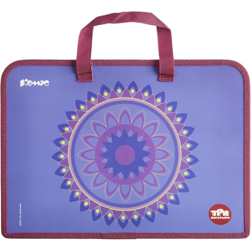 Папка для тетрадей КОМУС Три богатыря Аленушка, А4, молн, руч, пласт,75, ПТ 14-4