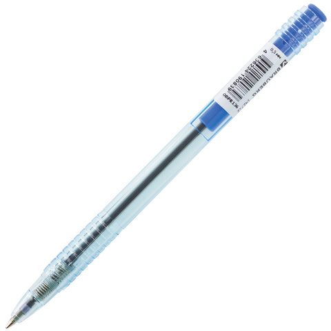 Ручка шариковая масляная автоматическая BRAUBERG «Click Blue», СИНЯЯ, тонированный корпус, узел 1 мм, линия письма 0.5 мм